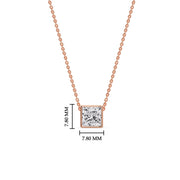 Princess Diamond Bezel Set Solitaire Pendant